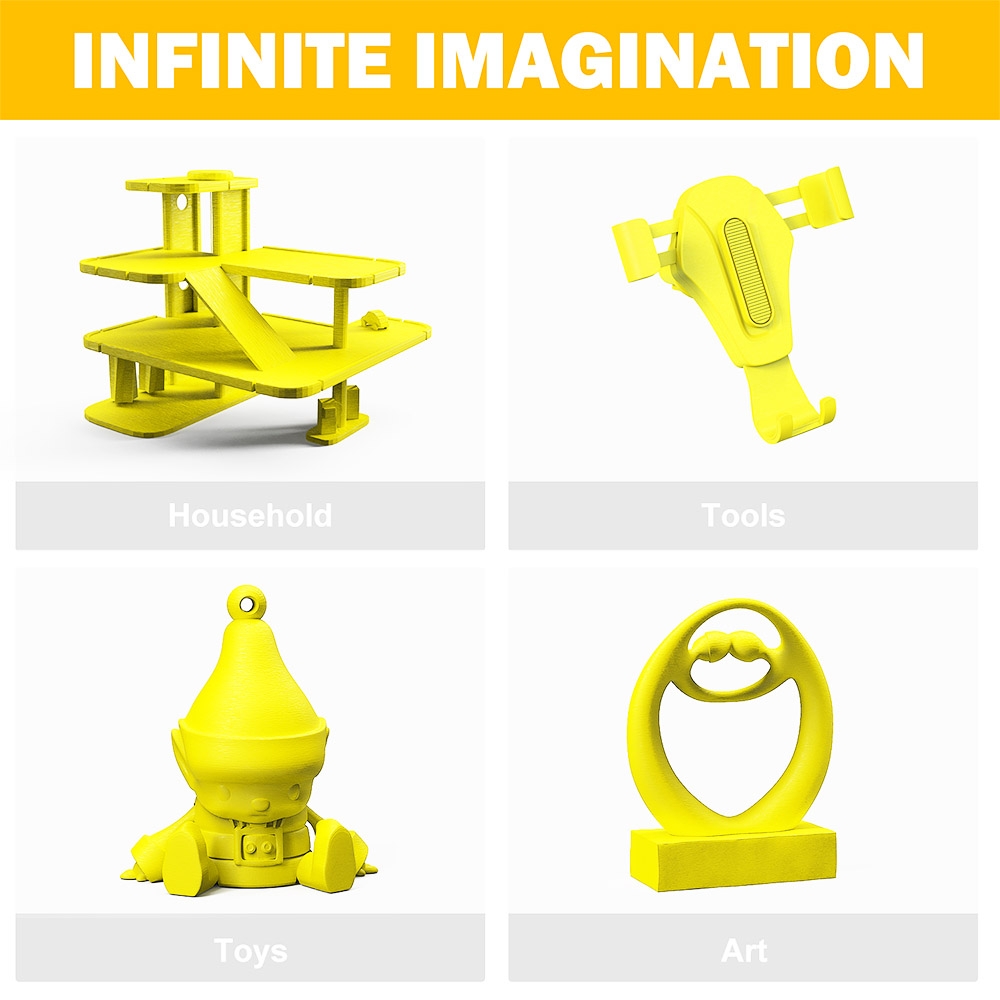 ERYONE PLA Filament for 3D Printer 1.75mm Tolerance ±0.03mm 1kg (2.2LBS)/Spool - Yellow