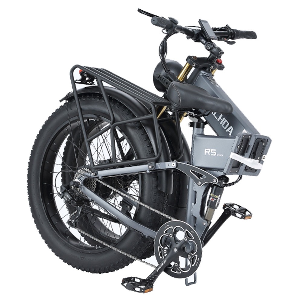 BURCHDA R5 Pro Electric Bike 26*4.0 inch Tire 1000W Motor 50km/h Max Speed 48V 15Ah Battery for 60km Range - Grey