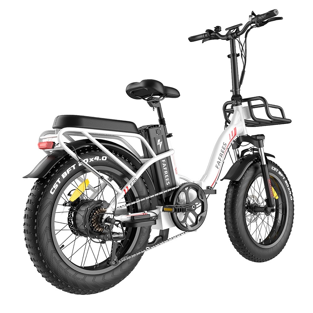 FAFREES F20 Max Electric Bike 20*4.0 Fat inch Tire Folding Frame E-bike With Removable 22.5Ah Lithium Battery - White