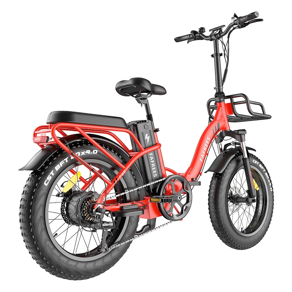 FAFREES F20 Max Electric Bike 20*4.0 Fat inch Tire Folding Frame E-bike With Removable 22.5Ah Lithium Battery - Red