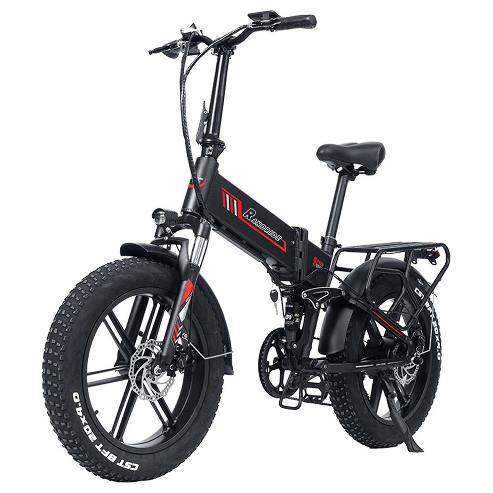 RANDRIDE YX20 Electric Bike 1000W Motor 45km/h Max Speed 48V17Ah Battery 80-90km Max Range 20*4 0'' One-Wheel 150kg Load