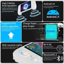 ANBERNIC RG557 Game Console  Android 14  12GB LPDDR5X/256GB UFS4 0  256GB TF Card  5 48" AMOLED Display  WIFI 6E  Bluetooth 5 3