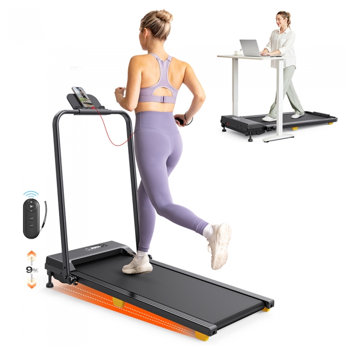 SYSURO S1L MIX Walking Pad Treadmill  2 5HP Motor  0 6-6 2MPH Speed  HIIT Mode  9% Incline  5-Layer Running Belt   45dB Quiet  