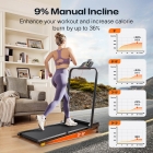SYSURO S1L MIX Walking Pad Treadmill  2 5HP Motor  0 6-6 2MPH Speed  HIIT Mode  9% Incline  5-Layer Running Belt   45dB Quiet  