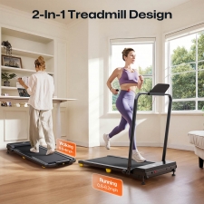 SYSURO S1L MIX Walking Pad Treadmill  2 5HP Motor  0 6-6 2MPH Speed  HIIT Mode  9% Incline  5-Layer Running Belt   45dB Quiet  