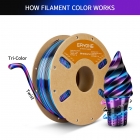 ERYONE Silk Twist Rainbow PLA Filament 1kg - Obsidian  Black