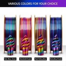 ERYONE Silk Twist Rainbow PLA Filament 1kg - Obsidian  Black