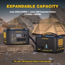 VTOMAN Jump 2200 Portable Power Station  1548Wh LiFePO4 Battery  2200W AC Output  Expandable to 3096Wh