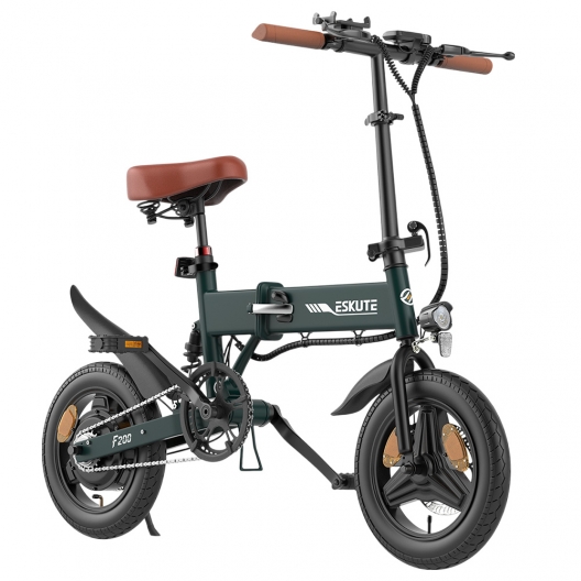 ESKUTE F200 Folding Electric Bike  250W Motor  36V 7 8Ah Battery  14 inch Tires  25km/h Max Speed  50km Range  Mechanical Disc