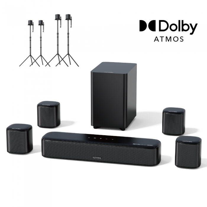 Ultimea Aura A60 7 1 Soundbar   2 Pair * Steady 310 Speaker Stands  Smart APP 