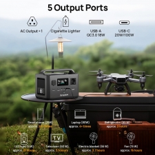 AFERIY P040 Portable Power Station  400W 256Wh Outdoor Generator  5 Outputs  1 2H Full Charge  3500  Cycles LiFePO₄ Battery -