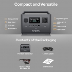 AFERIY P040 Portable Power Station  400W 256Wh Outdoor Generator  5 Outputs  1 2H Full Charge  3500  Cycles LiFePO₄ Battery -