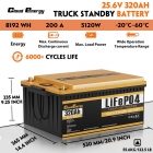 Cloudenergy 25 6V 320Ah LiFePO4 Battery Pack  8192Wh Energy  6000  Cycles  Built-in 200A BMS