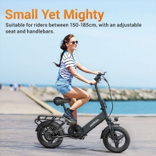 HillMiles Mile 1 Electric Bike  250W Motor  36V 10 4Ah Battery  14 inch Tires  25km/h Max Speed  60km Range  Mechanical Disc Br