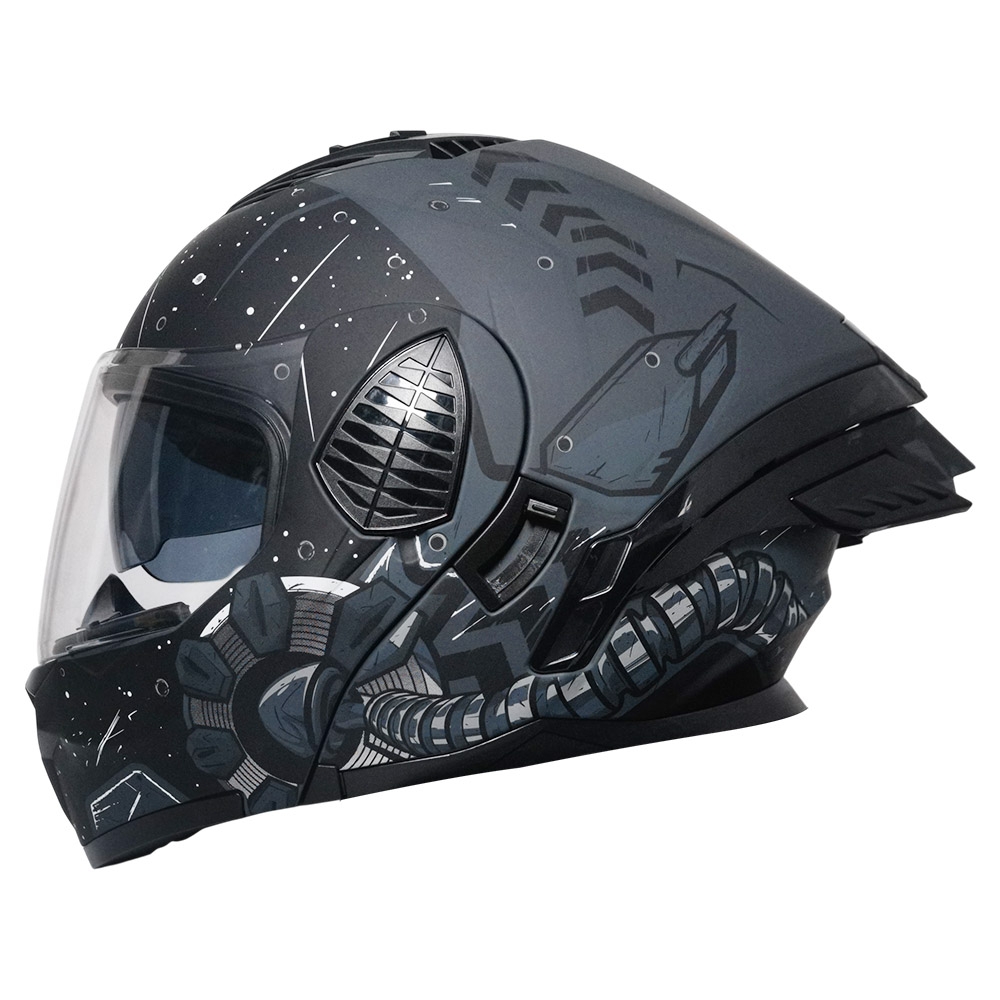 Kask ABS z podwójnym daszkiem, wzór gwiaździsty, średni (L), 58-59CM