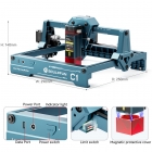 SCULPFUN C1 3W Mini Laser Engraver  10000mm/min  Engraving Area 150*130mm  0 04mm Ultra-Fine Compressed Spot  100nm-500nm Effec