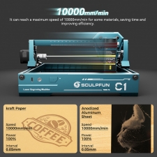 SCULPFUN C1 3W Mini Laser Engraver  10000mm/min  Engraving Area 150*130mm  0 04mm Ultra-Fine Compressed Spot  100nm-500nm Effec