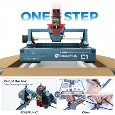 SCULPFUN C1 3W Mini Laser Engraver  10000mm/min  Engraving Area 150*130mm  0 04mm Ultra-Fine Compressed Spot  100nm-500nm Effec