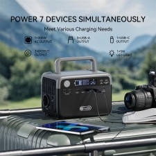 Flashfish BP030B 300W Portable Power Station  230 4 Wh LiFePO4 Battery  600W Surge  AC Outlets  Pass-through Charging  Solar Ge