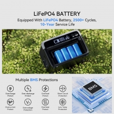 Flashfish BP030B 300W Portable Power Station  230 4 Wh LiFePO4 Battery  600W Surge  AC Outlets  Pass-through Charging  Solar Ge