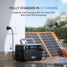 Flashfish BP030B 300W Portable Power Station  230 4 Wh LiFePO4 Battery  600W Surge  AC Outlets  Pass-through Charging  Solar Ge