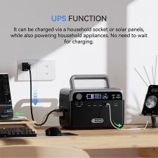 Flashfish BP030B 300W Portable Power Station  230 4 Wh LiFePO4 Battery  600W Surge  AC Outlets  Pass-through Charging  Solar Ge