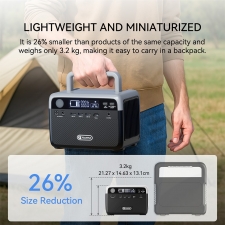 Flashfish BP030B 300W Portable Power Station  230 4 Wh LiFePO4 Battery  600W Surge  AC Outlets  Pass-through Charging  Solar Ge