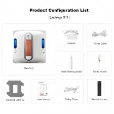 Liectroux S11 Window Cleaning Robot  8000Pa Strong Suction  4-Way Auto Water Spray  Intelligent Navigation with Multiple Cleani