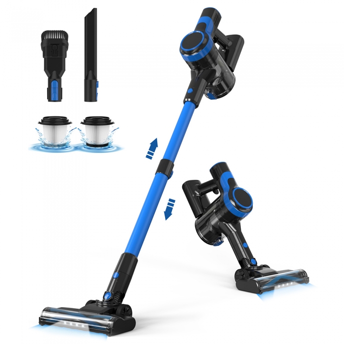 TASVAC V50 Cordless Vacuum Cleaner  25KPa Powerful Suction Stick Vacuum with LED Display  40 Mins Runtime  5-Stage Filtration 
