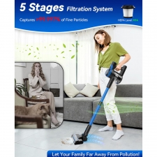 TASVAC V50 Cordless Vacuum Cleaner  25KPa Powerful Suction Stick Vacuum with LED Display  40 Mins Runtime  5-Stage Filtration 