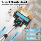 TASVAC V600 Cordless Vacuum Cleaner  28KPa Powerful Suction Stick Vacuum with 120 000 RPM Brushless Motor  LED Floor Brush  45 