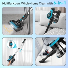 TASVAC V600 Cordless Vacuum Cleaner  28KPa Powerful Suction Stick Vacuum with 120 000 RPM Brushless Motor  LED Floor Brush  45 