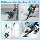 TASVAC V600 Cordless Vacuum Cleaner  28KPa Powerful Suction Stick Vacuum with 120 000 RPM Brushless Motor  LED Floor Brush  45 