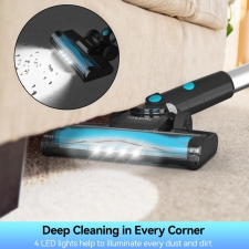 TASVAC V600 Cordless Vacuum Cleaner  28KPa Powerful Suction Stick Vacuum with 120 000 RPM Brushless Motor  LED Floor Brush  45 