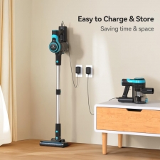 TASVAC V600 Cordless Vacuum Cleaner  28KPa Powerful Suction Stick Vacuum with 120 000 RPM Brushless Motor  LED Floor Brush  45 