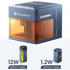 SCULPFUN iCube Ultra Dual 12W 1 2W Laser Engraver  10000mm/min Speed  150x135mm Working Area  Built-in Smoke Filter  4 Light Mo