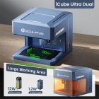 SCULPFUN iCube Ultra Dual 12W 1 2W Laser Engraver  10000mm/min Speed  150x135mm Working Area  Built-in Smoke Filter  4 Light Mo
