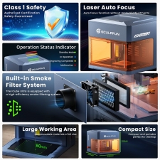 SCULPFUN iCube Ultra Dual 12W 1 2W Laser Engraver  10000mm/min Speed  150x135mm Working Area  Built-in Smoke Filter  4 Light Mo