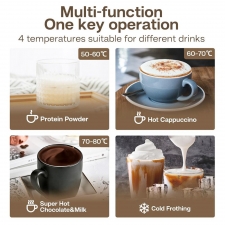 HiBREW M3A 4 in 1 Milk Frother Foamer  Fully Automatic Milk Warmer  Cold/Hot Frothing  130ml Frothing Capacity