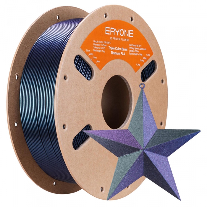 ERYONE Burnt Titanium Tri Color PLA Filament 1kg - Blue