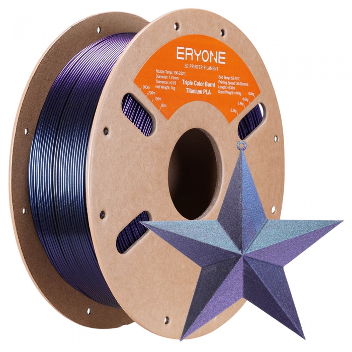 ERYONE Burnt Titanium Tri Color PLA Filament 1kg - Green