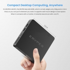 ERVPES B20E Mini PC  Intel J3710 4 Cores Max 2 64GHz  8GB RAM 128GB SSD  Dual Screen Display  WiFi 5 Bluetooth 5 0  2*USB3 0  2