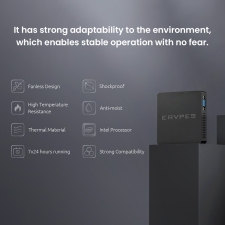 ERVPES B20E Mini PC  Intel J3710 4 Cores Max 2 64GHz  8GB RAM 128GB SSD  Dual Screen Display  WiFi 5 Bluetooth 5 0  2*USB3 0  2