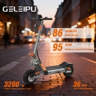 GELEIPU GT EVO Electric Scooter  1600W*2 Motor  60V 36Ah Battery  11 inch Tires  86km/h Max Speed  95km Range  Hydraulic Brakes