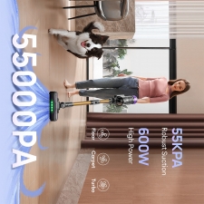 Ultenic U20 Cordless Stick Vacuum  55 000Pa Suction  1 5L Dustbin  60-Min Runtime  65cm Bendable Wand  7-Stage Filtration  Dyna