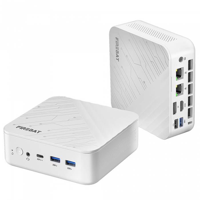 FIREBAT AM02 Mini PC  AMD Ryzen 5 7430U 6 Cores Max 4 3GHz  16GB RAM 512GB SSD  HDMI DP Type-C Triple Screen Display  WiFi 6 Bl