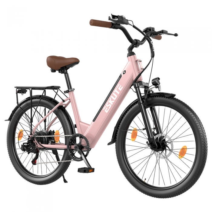 ESKUTE C100 Plus Electric Bike  250W Motor  36V 13Ah Battery  26 inch Tires  25km/h Max Speed  100km Range  Shimano 7-speed  LC