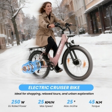 ESKUTE C100 Plus Electric Bike  250W Motor  36V 13Ah Battery  26 inch Tires  25km/h Max Speed  100km Range  Shimano 7-speed  LC