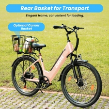 ESKUTE C100 Plus Electric Bike  250W Motor  36V 13Ah Battery  26 inch Tires  25km/h Max Speed  100km Range  Shimano 7-speed  LC