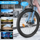 ESKUTE C100 Plus Electric Bike  250W Motor  36V 13Ah Battery  26 inch Tires  25km/h Max Speed  100km Range  Shimano 7-speed  LC